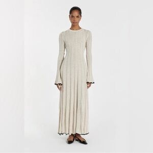 DISSH FLORA NATURAL CONTRAST
KNIT MIDI DRESS